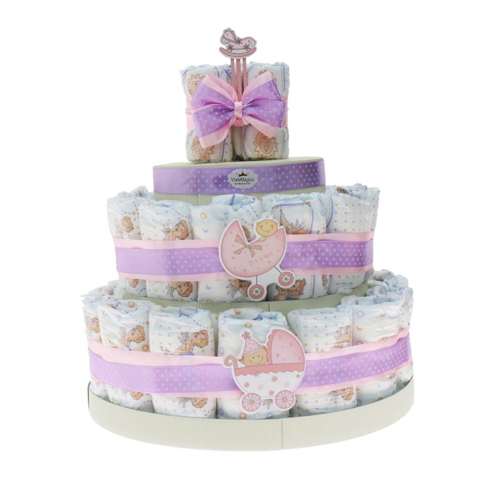 Torta porta pannolini per neonato, personalizzata. Originale e utile idea  regalo per nascita o baby shower. -  Italia