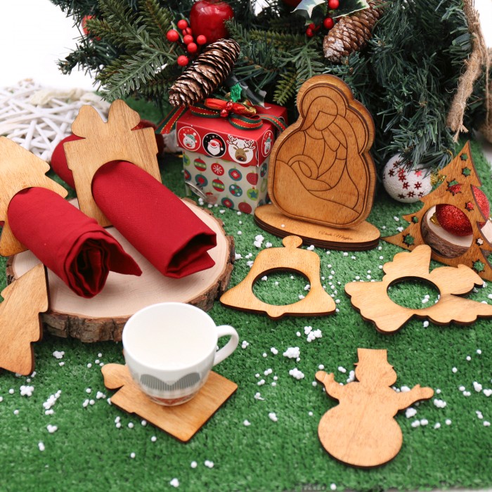 SOTTOBICCHIERI NATALIZI in legno con INCISIONE Buon Natale Decorazione –  Shop Ricomincio da tre