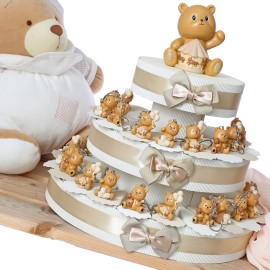 Bomboniere Battesimo portachiavi su torta portaconfetti orsetto Teddy collezione Viale Magico Bomboniere per bambini