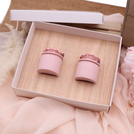 Bomboniere per Matrimonio in set di due candele profumate rosa rosa