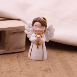 Bimbo Rosario lux angelo statuina bomboniere Prima comunione maschio