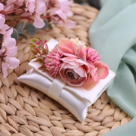 Pochette Confezionate con Bouquet Rosa - Bomboniere Battesimo Bimba
