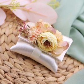 Bomboniera Pochette con Bouquet di Fiori in Pesca per Prima Comunione