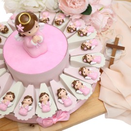 Confezione su struttura a forma di Torta Multipianco con Fettine portaconfetti